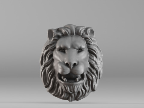 S00065 Bajorrelieve cabeza de león 3dp Modelo de impresión 3D
