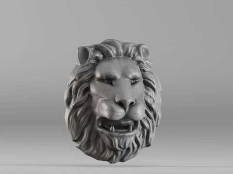 S00065 Lion head Bas-Relief 3dp 3D Print Model