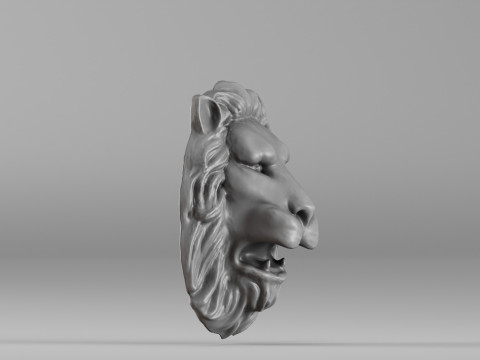 S00065 Bajorrelieve cabeza de león 3dp Modelo de impresión 3D