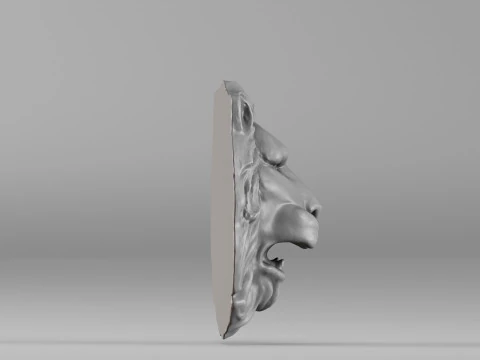 S00065 Lion head Bas-Relief 3dp 3D Print Model