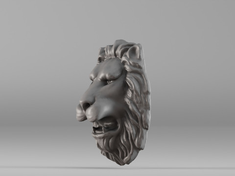 S00065 Bajorrelieve cabeza de león 3dp Modelo de impresión 3D