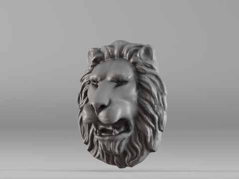 S00065 Bajorrelieve cabeza de león 3dp Modelo de impresión 3D