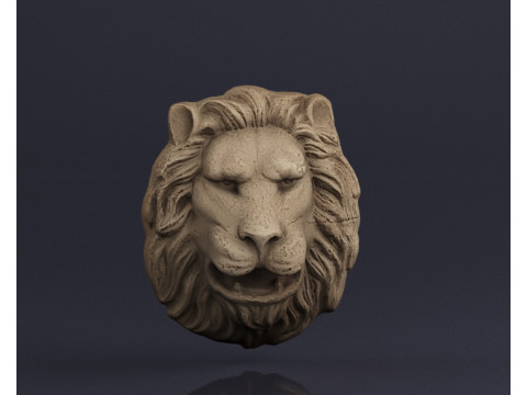 S00065 ライオンヘッド レリーフ 3Dモデル