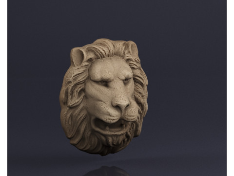 S00065 ライオンヘッド レリーフ 3Dモデル