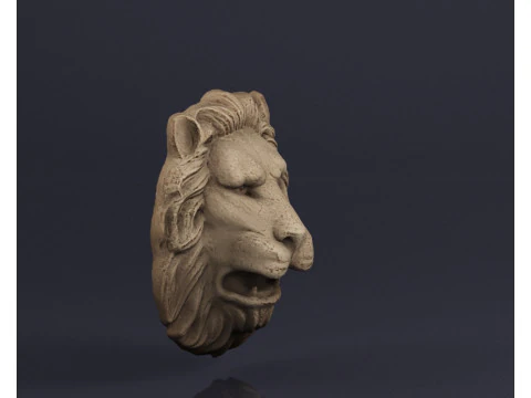 S00065 Lion head Bas-Relief 3D Model