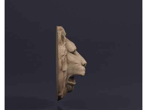 S00065 ライオンヘッド レリーフ 3Dモデル