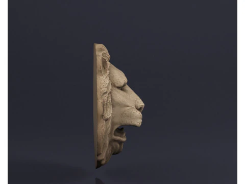 S00065 Lion head Bas-Relief 3D Model