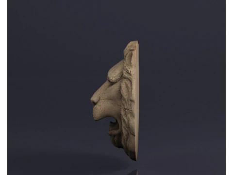 S00065 Lion head Bas-Relief 3D Model