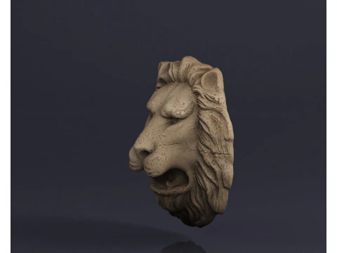 S00065 Lion head Bas-Relief 3D Model