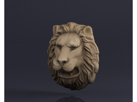 S00065 ライオンヘッド レリーフ 3Dモデル