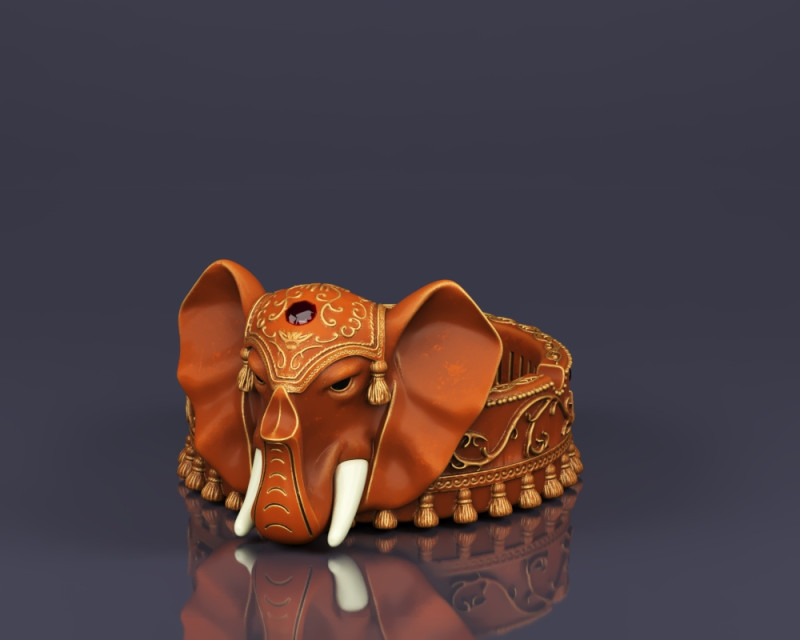 S00053 Aschenbecher in Elefantenform 3D Modell .c4d .max .obj .3ds .fbx .stl .blend 