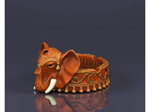 S00053 Elephant-Shaped Ashtray 3D Model