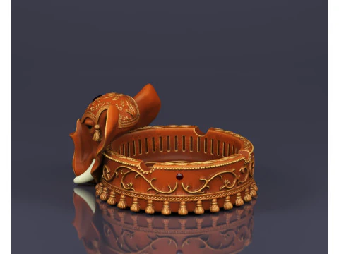 S00053 Elephant-Shaped Ashtray 3D Model