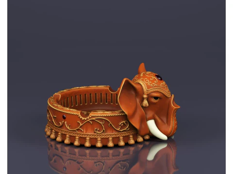 S00053 Elephant-Shaped Ashtray 3D Model