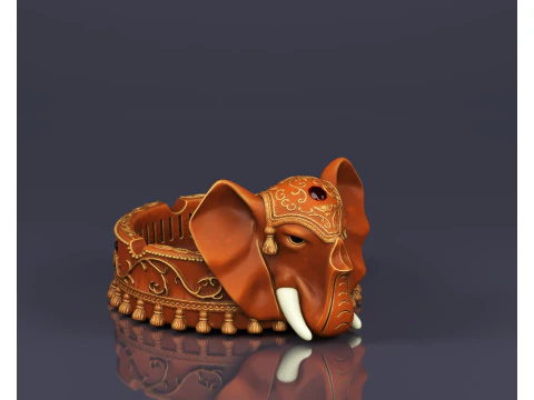 S00053 Elephant-Shaped Ashtray 3D Model