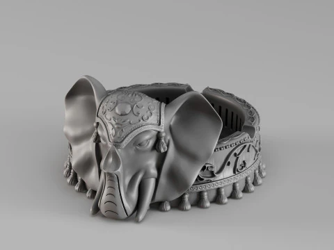 S00053 Elephant-Shaped Ashtray 3D Model