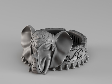 S00053 Elefantenförmiger Aschenbecher 3dp 3D Druckmodell