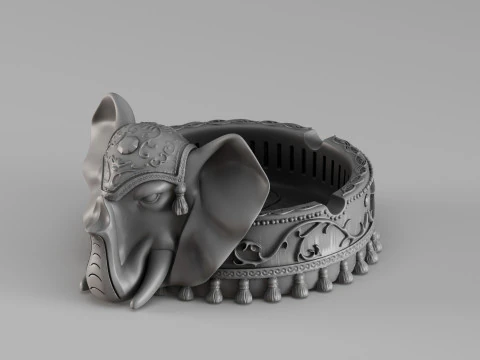 S00053 Elephant-Shaped Ashtray 3dp 3D Print Model