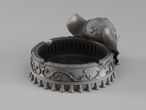 S00053 Elefantenförmiger Aschenbecher 3dp 3D Druckmodell