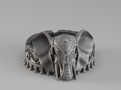 S00053 Elefantenförmiger Aschenbecher 3dp 3D Druckmodell