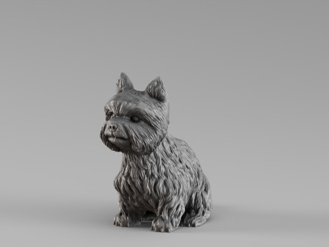 S00006 Yorkshire-Terrier-Skulptur 3D Druckmodell