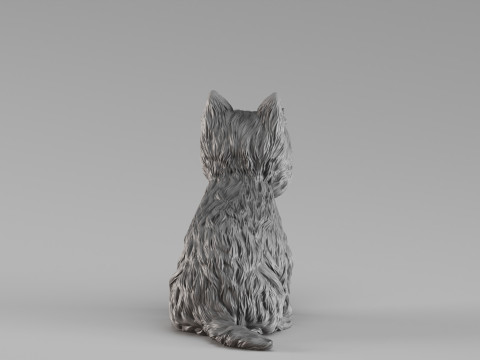 S00006 约克夏梗雕塑 3D 打印模型