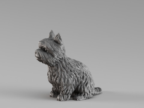 S00006 约克夏梗雕塑 3D 打印模型