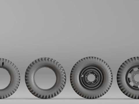 001666 ビンテージ タイヤ リム セット Raw 3D スキャン 3Dプリントモデル