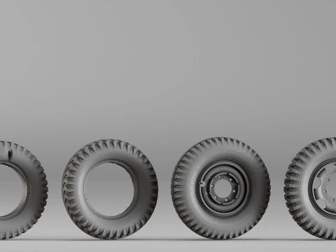 001666 Vintage Tire Rim Set Raw 3D Scan 3D Print Model