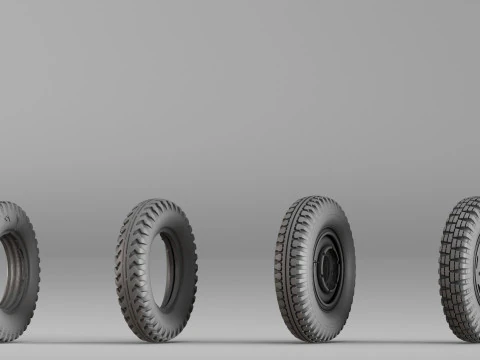 001666 Vintage Tire Rim Set Raw 3D Scan 3D Print Model