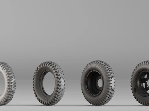 001666 Vintage Tire Rim Set Raw 3D Scan 3D Print Model