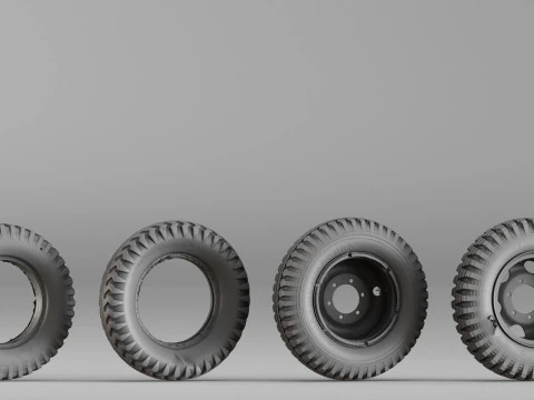 001666 Vintage Tire Rim Set Raw 3D Scan 3D Print Model
