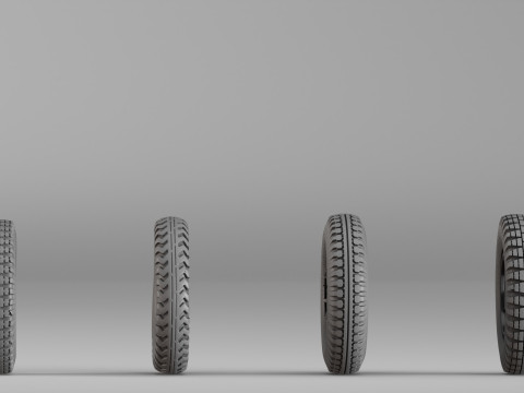 001666 Jeu de jantes de pneus vintage Scan 3D brut Modèles 3D en vedette