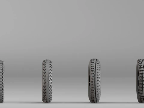 001666 Vintage Tire Rim Set Raw 3D Scan 3D Print Model
