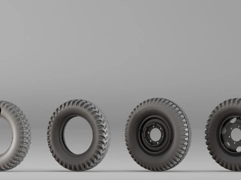 001666 Vintage Tire Rim Set Raw 3D Scan 3D Print Model