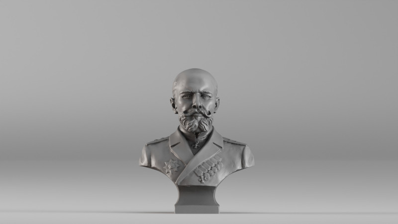 0001667 Military Officer Bust 3D Print Model .c4d .max .obj .3ds .fbx .stl .blend