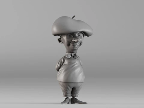 S00082 Cartoon French Man Character 3D Print Model