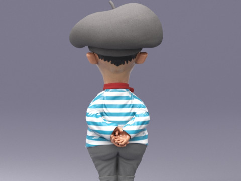 S00082 Personnage de dessin animé français Modèle 3D