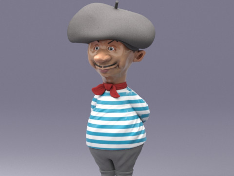 S00082 Personnage de dessin animé français Modèle 3D