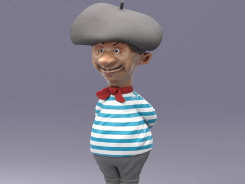 S00082 Персонаж мультяшного француза 3D Модель