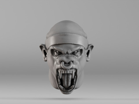 S00068 Woeste monsterkop 3D printmodel