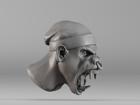 S00068 क्रूर राक्षस सिर 3D प्रिंट मॉडल