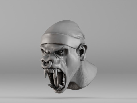 S00068 क्रूर राक्षस सिर 3D प्रिंट मॉडल