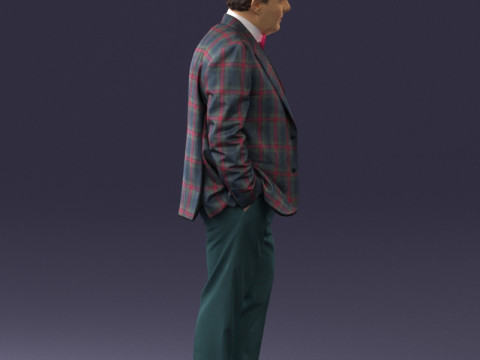 000394 Stilisierter Mann im karierten Anzug 3D Modell