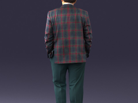 000394 Stilisierter Mann im karierten Anzug 3D Modell