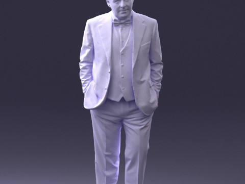 000394 Stilisierter Mann im karierten Anzug 3D Modell