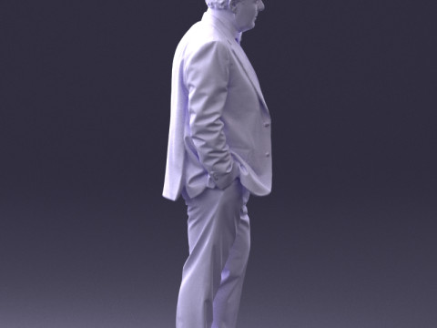 000394 Stilisierter Mann im karierten Anzug 3D Modell