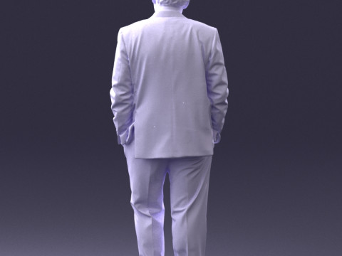 000394 Stilisierter Mann im karierten Anzug 3D Modell