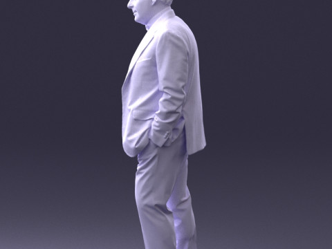 000394 Stilisierter Mann im karierten Anzug 3D Modell