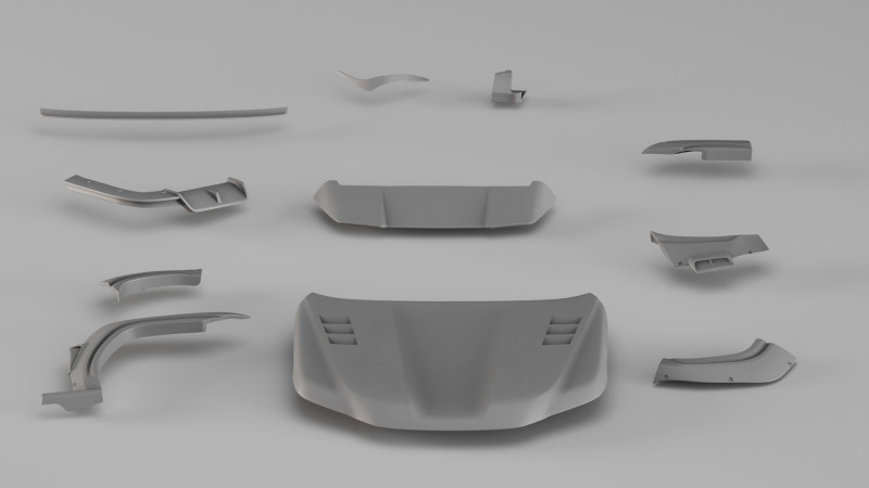 001669 Toyota Body Kit Scansione 3D completa ad alta risoluzione Modello di stampa 3D .c4d .max .obj .3ds .fbx .stl .blend 